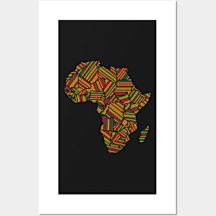 Love Africa African Print Stick Pattern Map Posters and Art